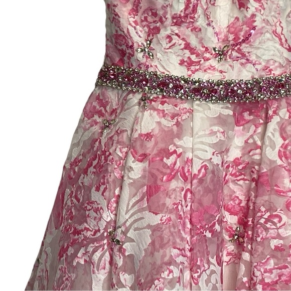 Madison James Special Occasion pink floral mini dress - Picture 4 of 16